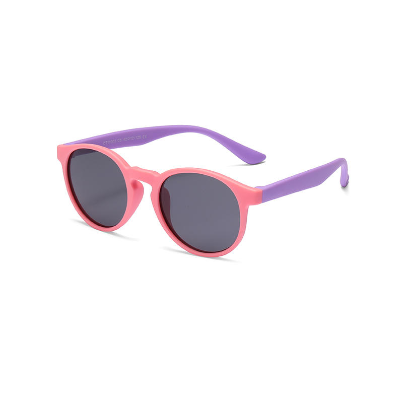新品防紫外线女童眼镜圆形儿童太阳镜11003-RTS
